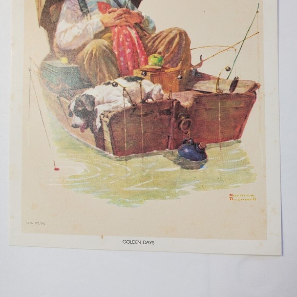 2 Norman Rockwell Lithographs 1972 Golden Days Knuckles Down Orgnl Envelope 5x7 - Picture 7 of 12